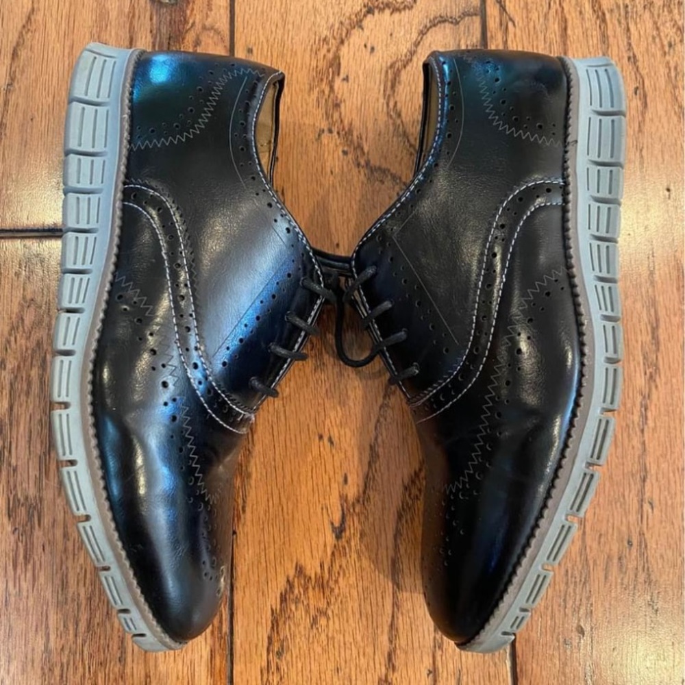 Boy’s Deer Stags Black Dress Shoes Oxfords Sz 3.5 - Picture 3 of 5